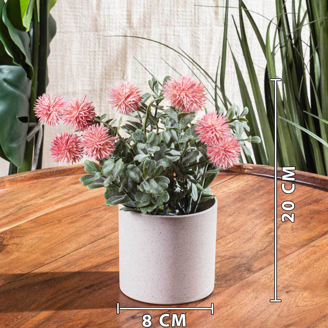 Peach Artificial Flower Pot – 8×20cm PVC Plastic &amp; Nylon