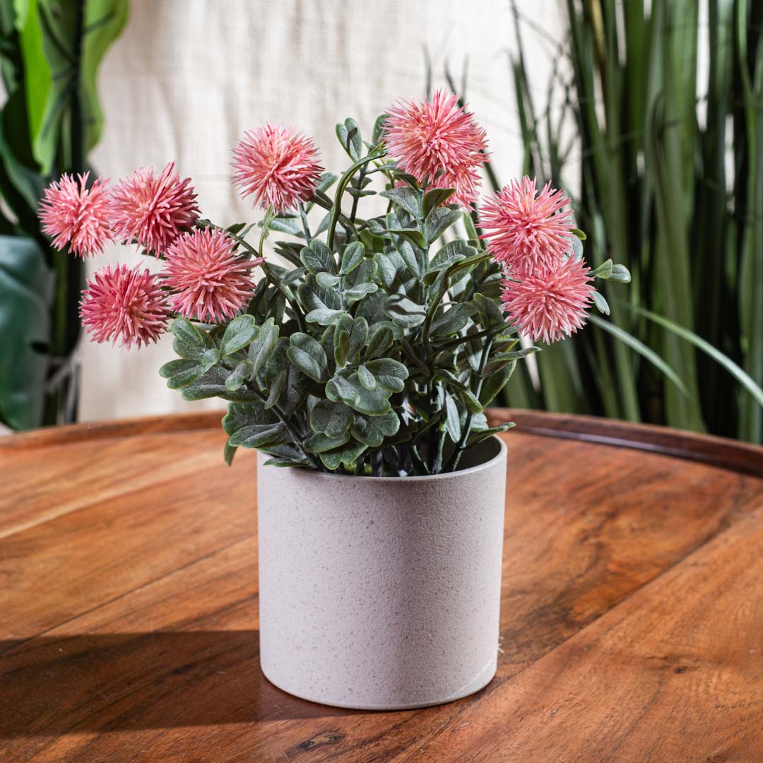 Peach Artificial Flower Pot – 8×20cm PVC Plastic &amp; Nylon