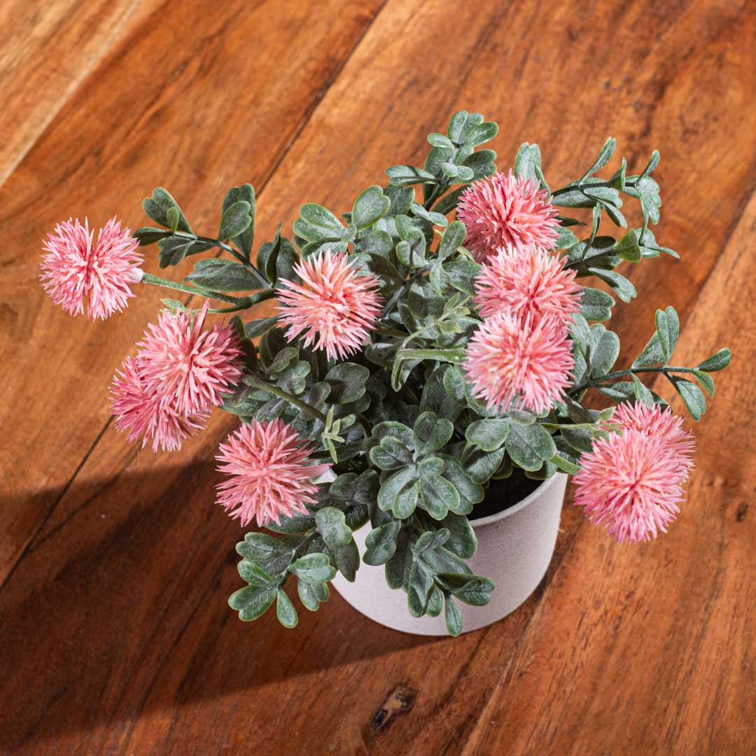 Peach Artificial Flower Pot – 8×20cm PVC Plastic &amp; Nylon