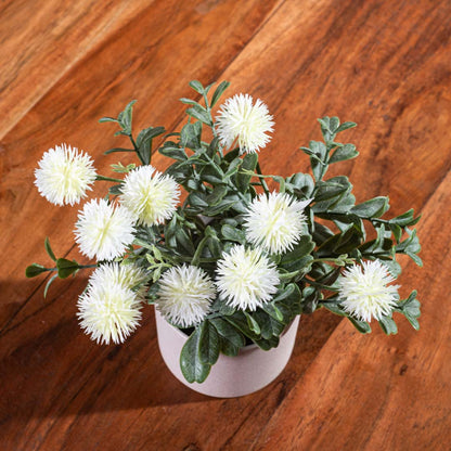 Off White Artificial Flower Pot – 8×20cm PVC Plastic &amp; Nylon