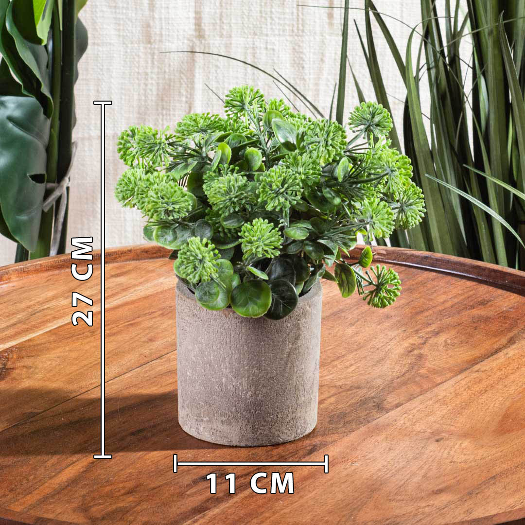 Green Artificial Flower Pot – 11×27cm PVC Plastic &amp; Nylon