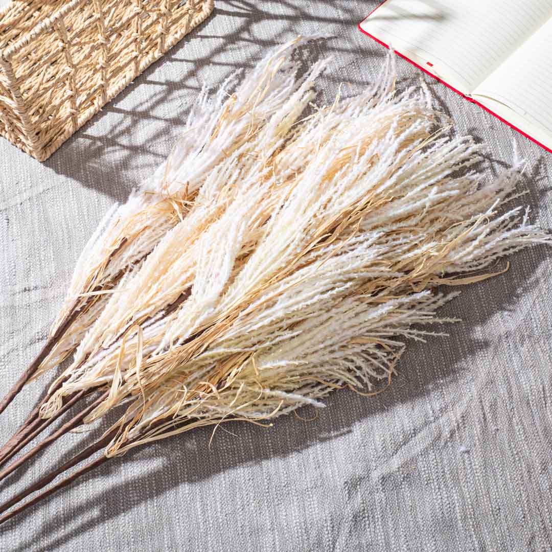 Cream Artificial Flower Bunch – 84cm PVC &amp; Nylon