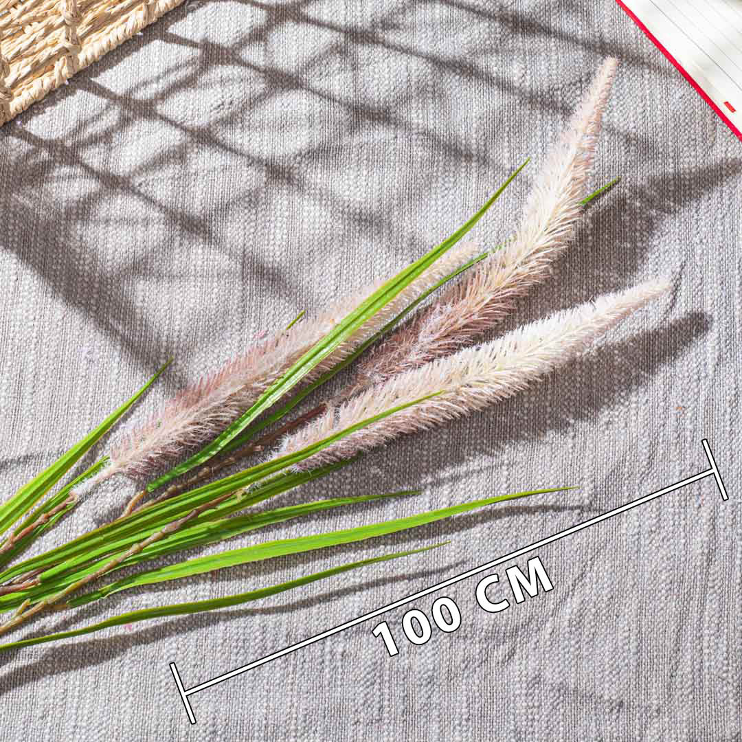 Cream Violet Artificial Flower Bunch – 100cm PVC &amp; Nylon