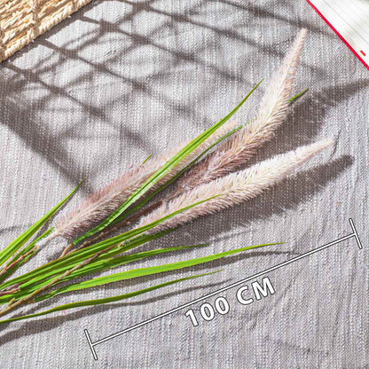 Cream Violet Artificial Flower Bunch – 100cm PVC &amp; Nylon