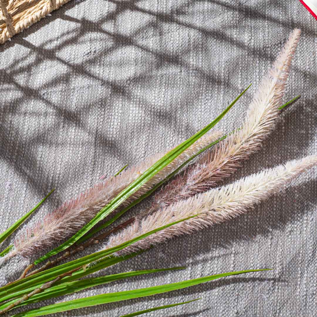 Cream Violet Artificial Flower Bunch – 100cm PVC &amp; Nylon