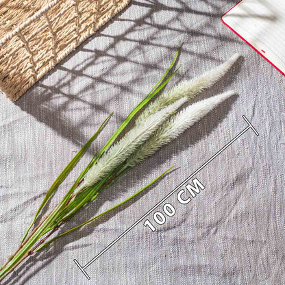 Cream Green Artificial Flower Bunch – 100cm PVC &amp; Nylon