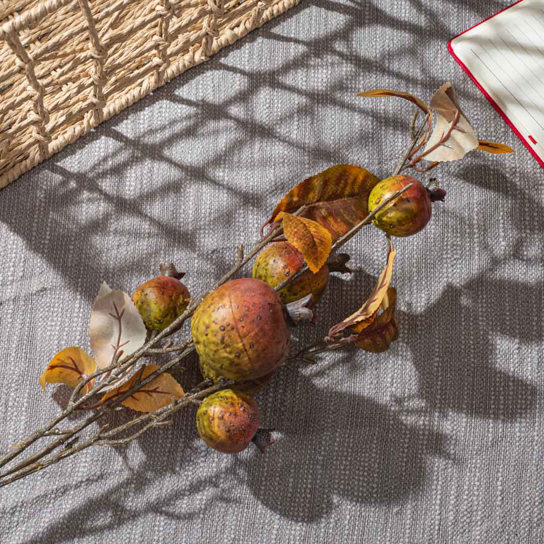 Yellow-Rust Artificial Flower Branch – 87cm PVC Plastic &amp; Nylon