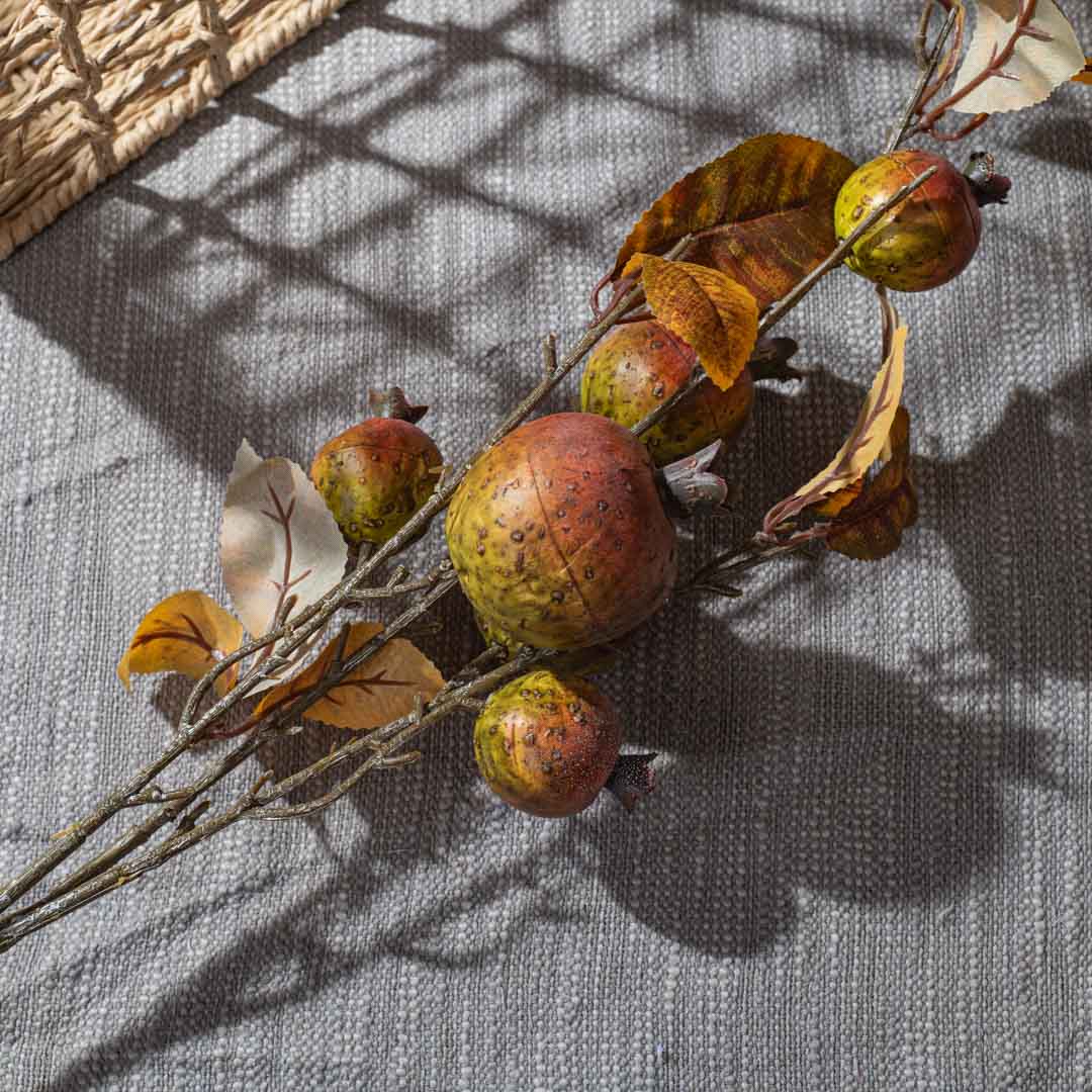 Yellow-Rust Artificial Flower Branch – 87cm PVC Plastic &amp; Nylon