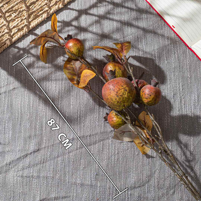 Yellow-Rust Artificial Flower Branch – 87cm PVC Plastic &amp; Nylon