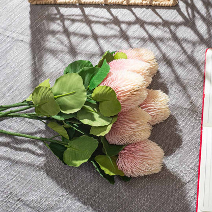 Cream Pink Artificial Flower Bunch – 59cm PVC &amp; Nylon