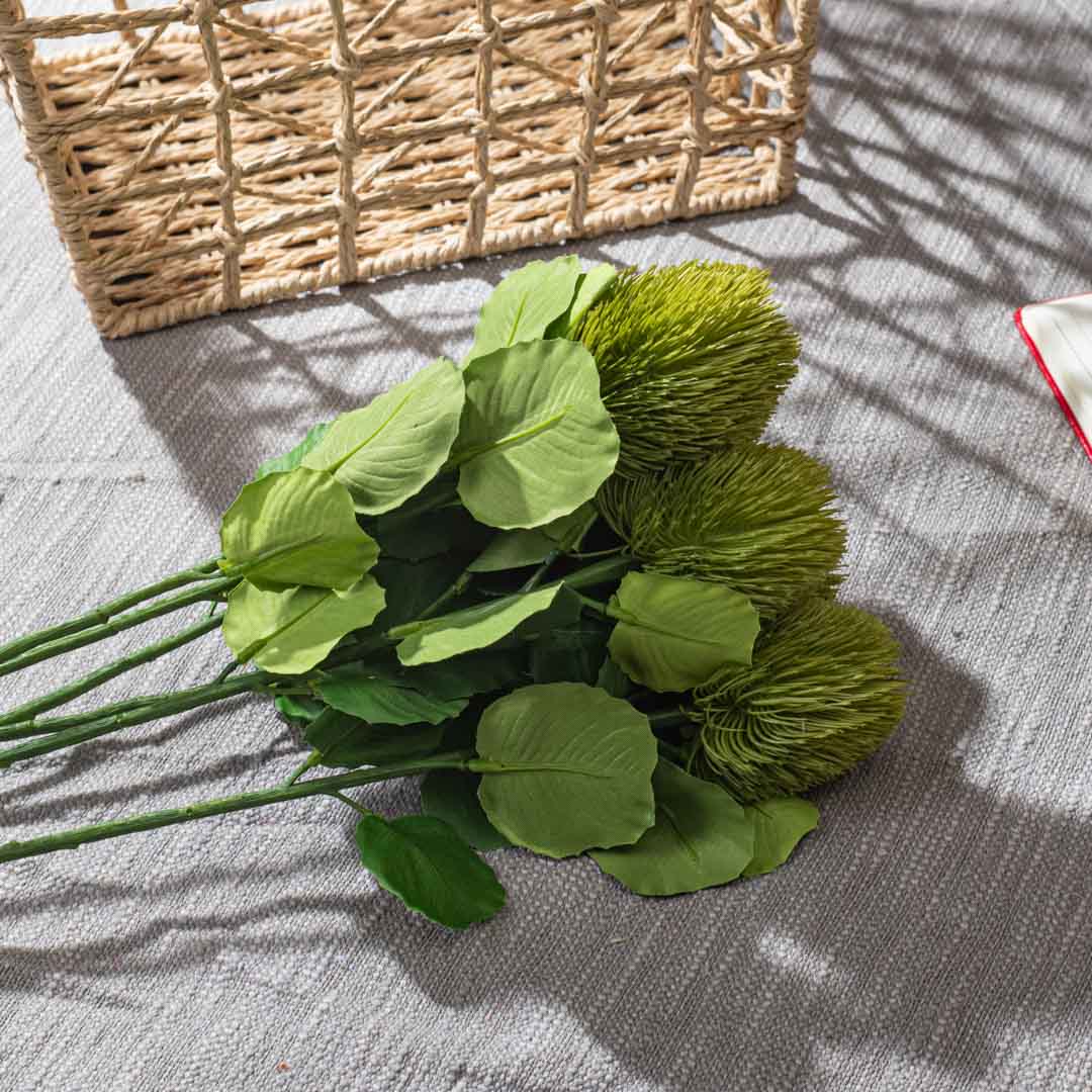 Green Artificial Flower Bunch – 59cm PVC &amp; Nylon-1