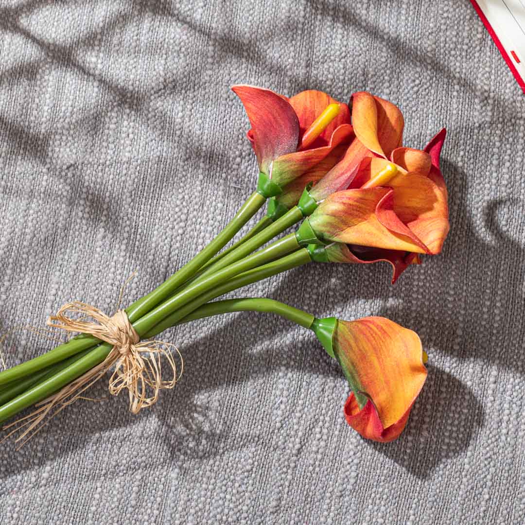 Yellow Artificial Flower Bunch –36cm PVC &amp; Nylon