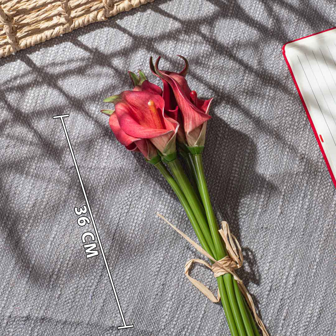 Red Artificial Flower Bunch –36cm PVC &amp; Nylon