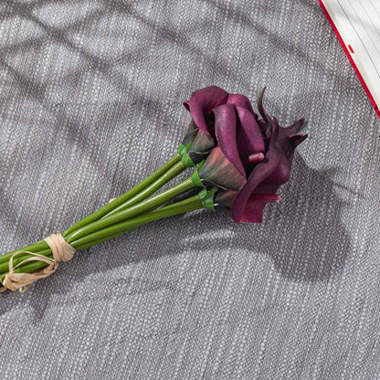 Purple Artificial Flower Bunch – 36cm PVC &amp; Nylon