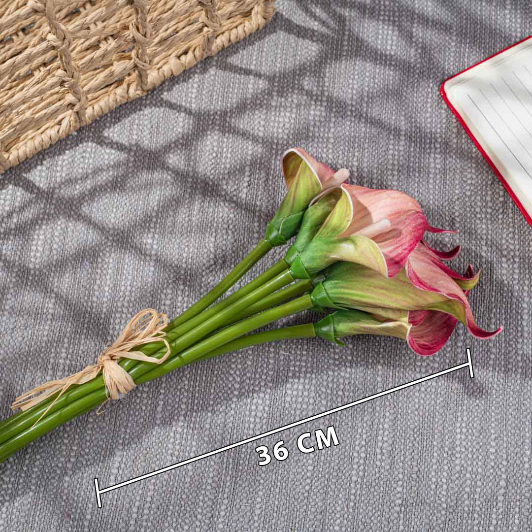 Pink Artificial Flower Bunch – 36cm PVC &amp; Nylon