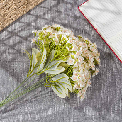OffWhite Artificial Flower Bunch – 45cm PVC &amp; Nylon
