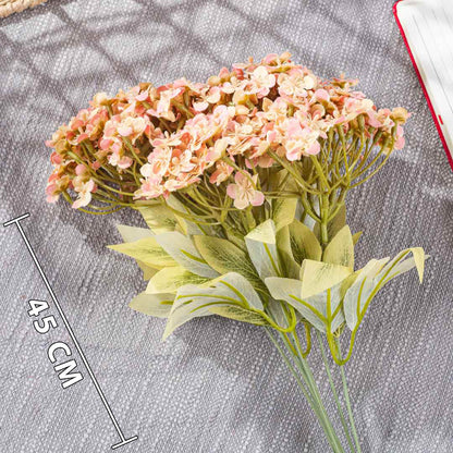 CreamPink Artificial Flower Bunch – 45cm PVC &amp; Nylon