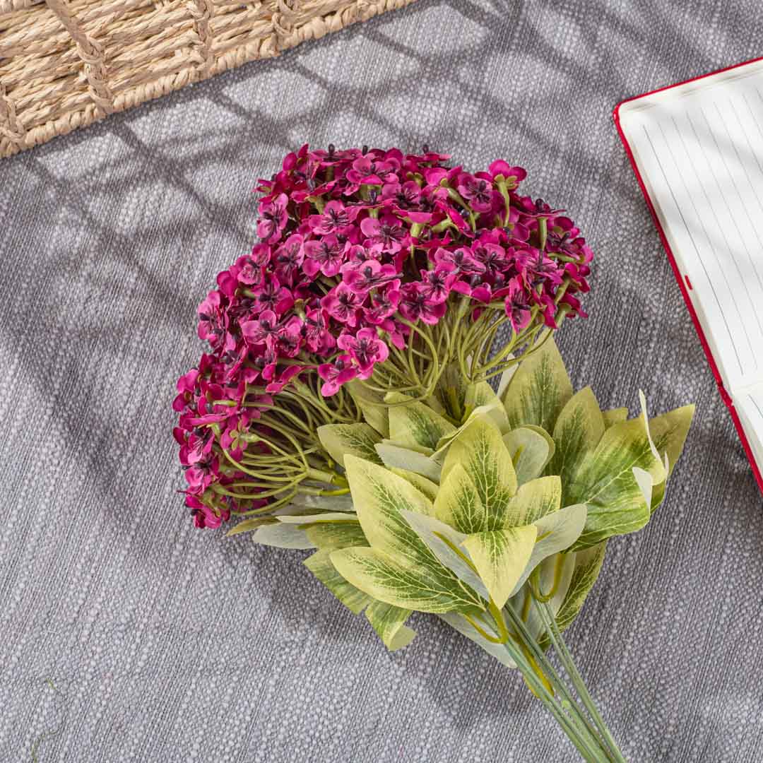 Pink Artificial Flower Bunch – 45cm PVC &amp; Nylon