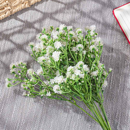 WhiteGreen Artificial Flower Bunch – 36cm PVC &amp; Nylon