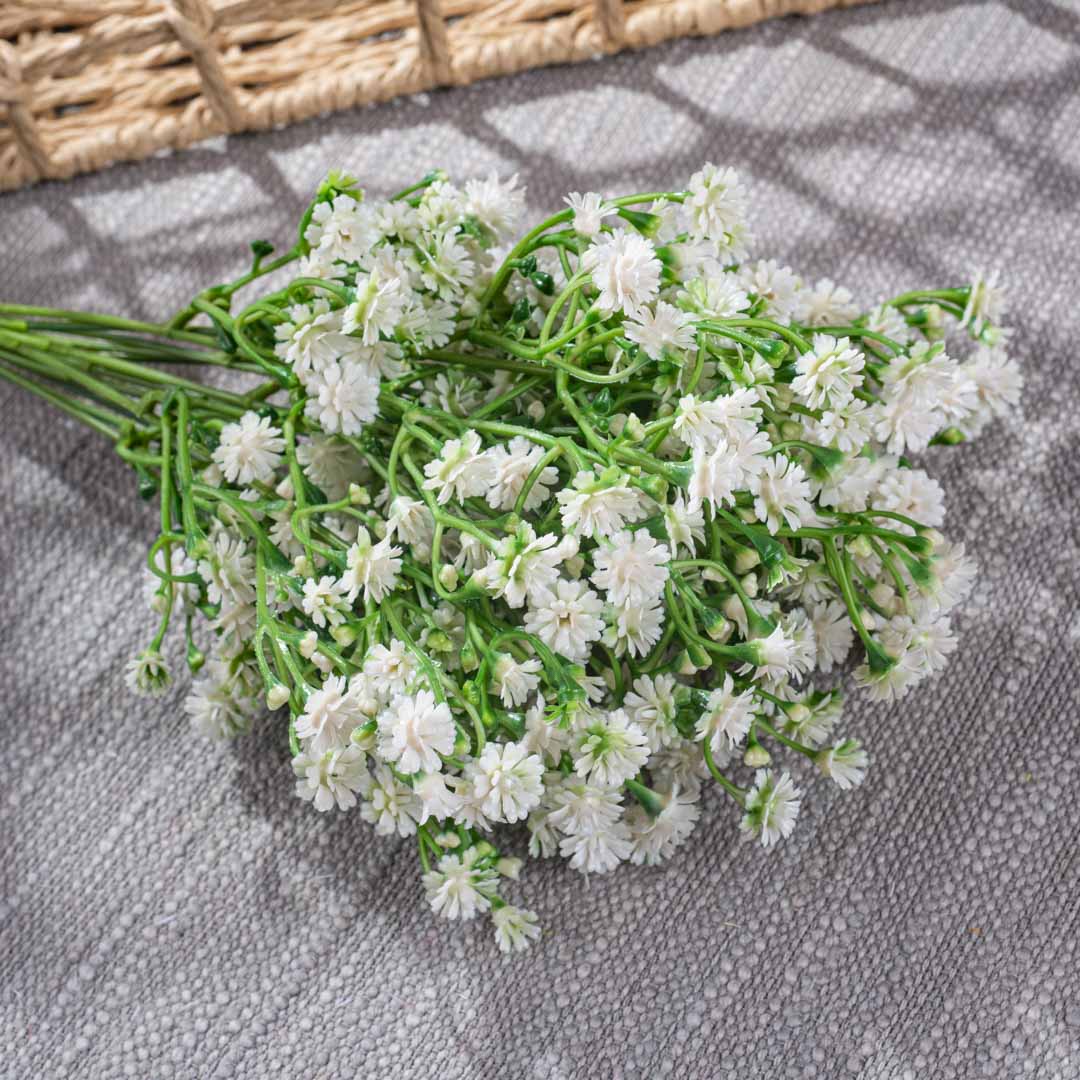 WhiteGreen Artificial Flower Bunch – 36cm PVC &amp; Nylon