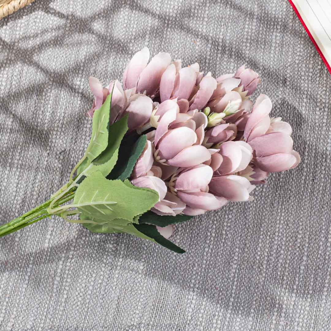 LightViolet Artificial Flower Bunch – 32cm PVC &amp; Nylon