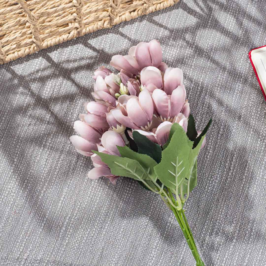 LightViolet Artificial Flower Bunch – 32cm PVC &amp; Nylon