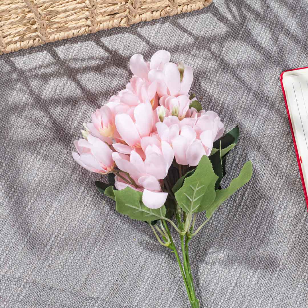 BabyPink Artificial Flower Bunch – 32cm PVC &amp; Nylon