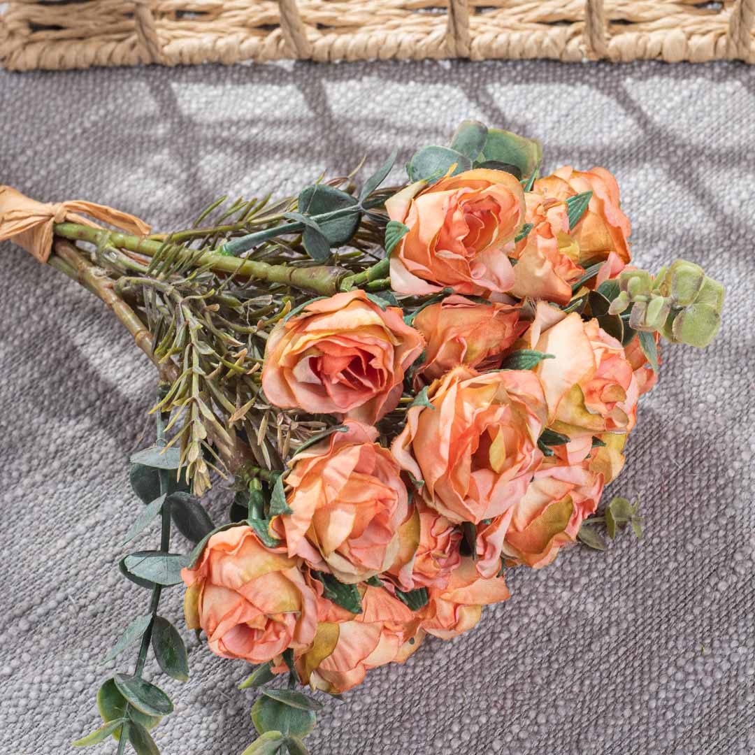 YellowPeach Artificial Flower Bunch – 29cm PVC &amp; Nylon