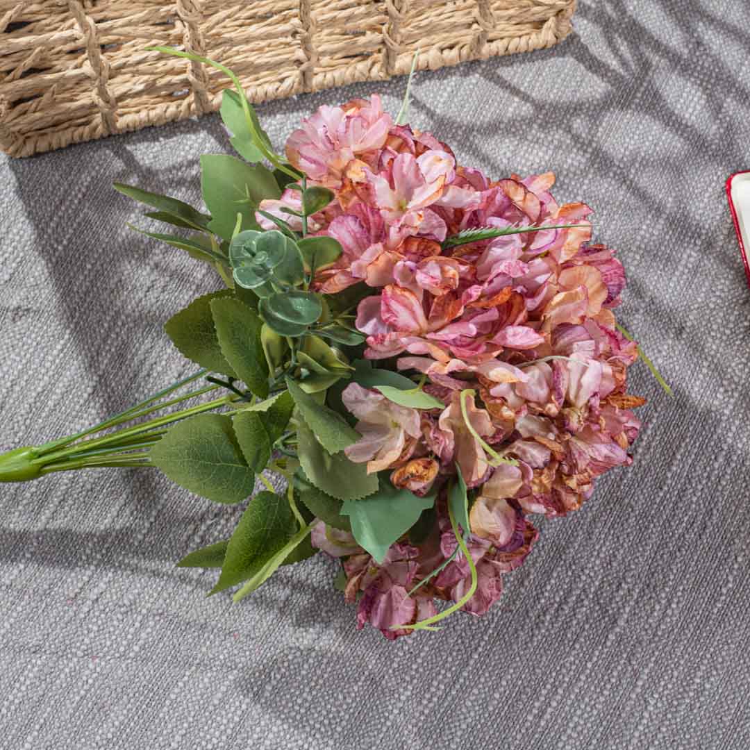 Pink Artificial Flower Bunch – 38cm PVC &amp; Nylon