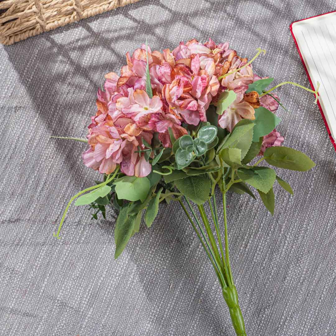 Pink Artificial Flower Bunch – 38cm PVC &amp; Nylon