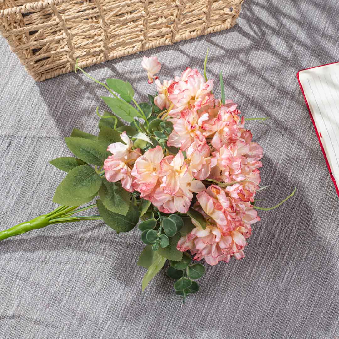 Peach Artificial Flower Bunch – 38cm PVC &amp; Nylon