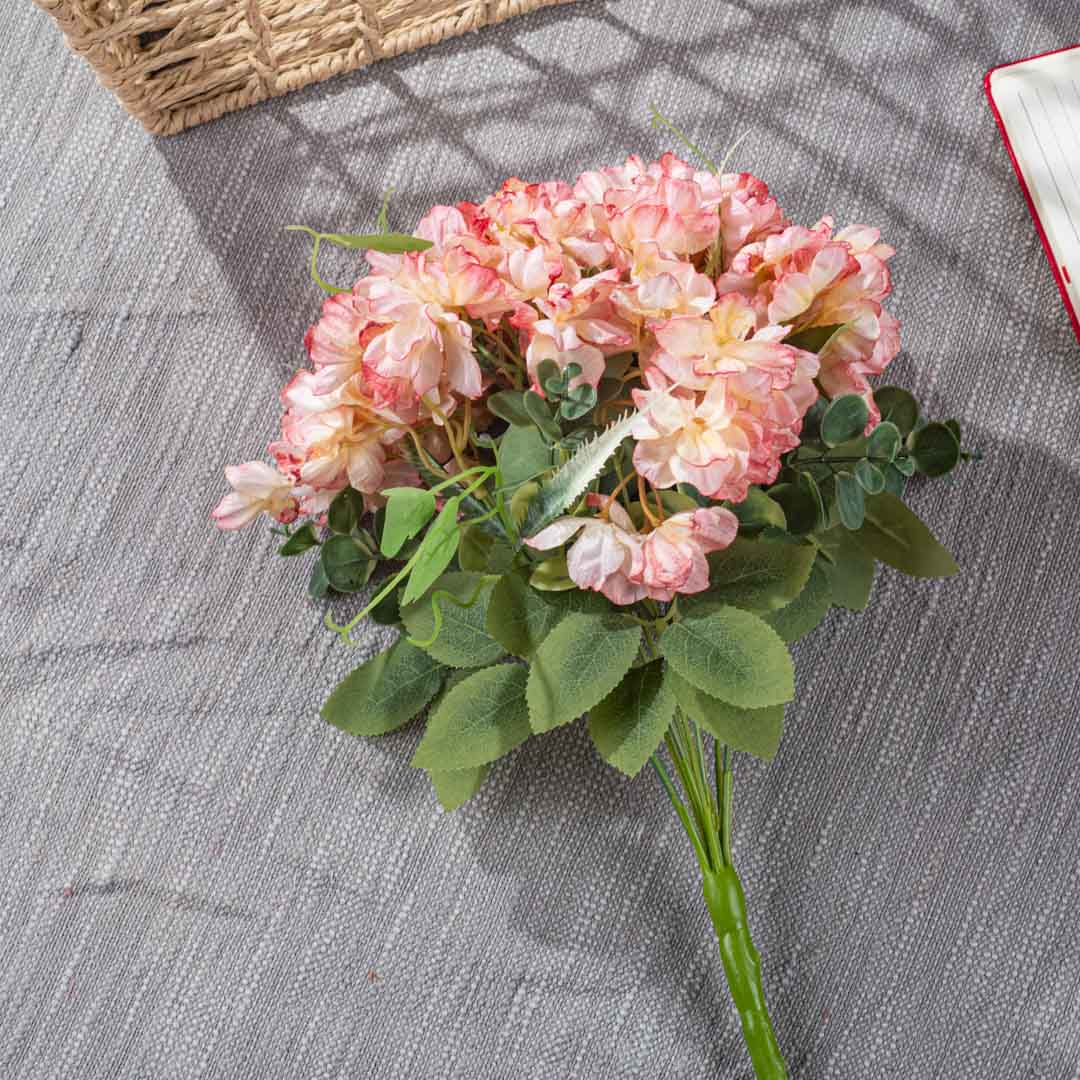Peach Artificial Flower Bunch – 38cm PVC &amp; Nylon