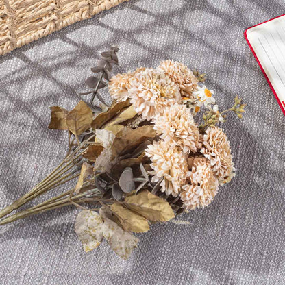 Cream Artificial Flower Bunch – 30cm PVC &amp; Nylon