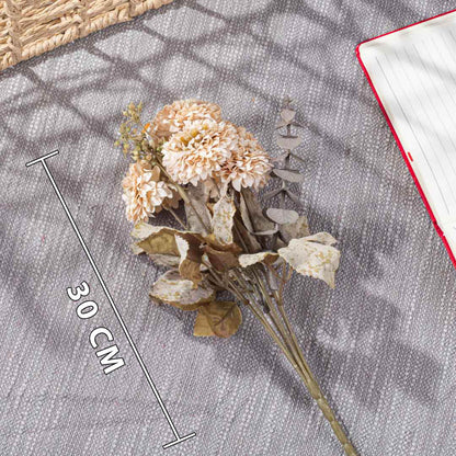 Cream Artificial Flower Bunch – 30cm PVC &amp; Nylon