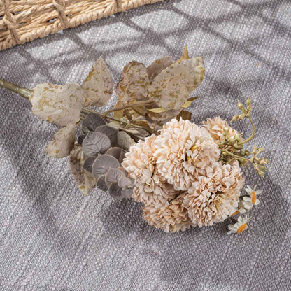 Cream Artificial Flower Bunch – 30cm PVC &amp; Nylon