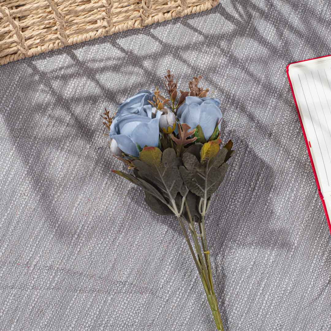 Blue Artificial Flower Bunch – 32cm PVC &amp; Nylon