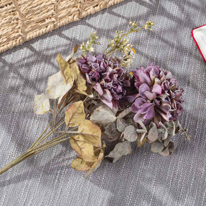 Purple Artificial Flower Bunch – 31cm PVC &amp; Nylon