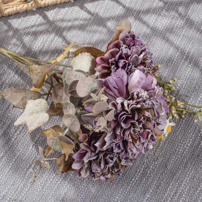 Purple Artificial Flower Bunch – 31cm PVC &amp; Nylon