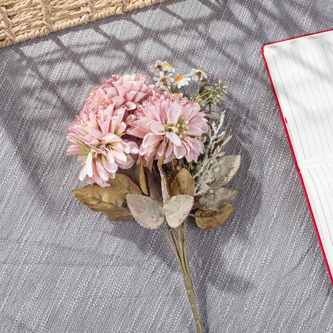 BabyPink Artificial Flower Bunch – 31cm PVC &amp; Nylon