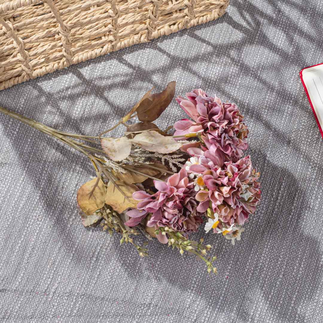 Pink Artificial Flower Bunch – 31cm PVC &amp; Nylon