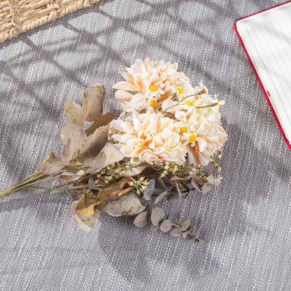 Cream Artificial Flower Bunch – 31cm PVC &amp; Nylon