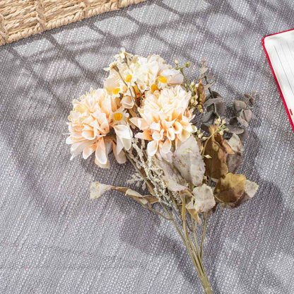 Cream Artificial Flower Bunch – 31cm PVC &amp; Nylon