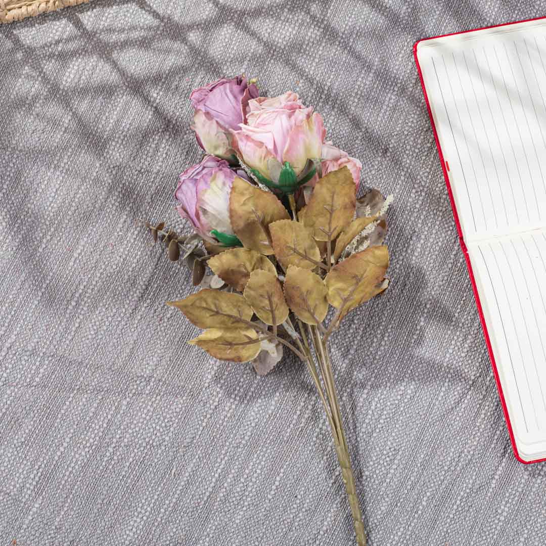 PinkViolet Artificial Flower Bunch – 54cm PVC &amp; Nylon