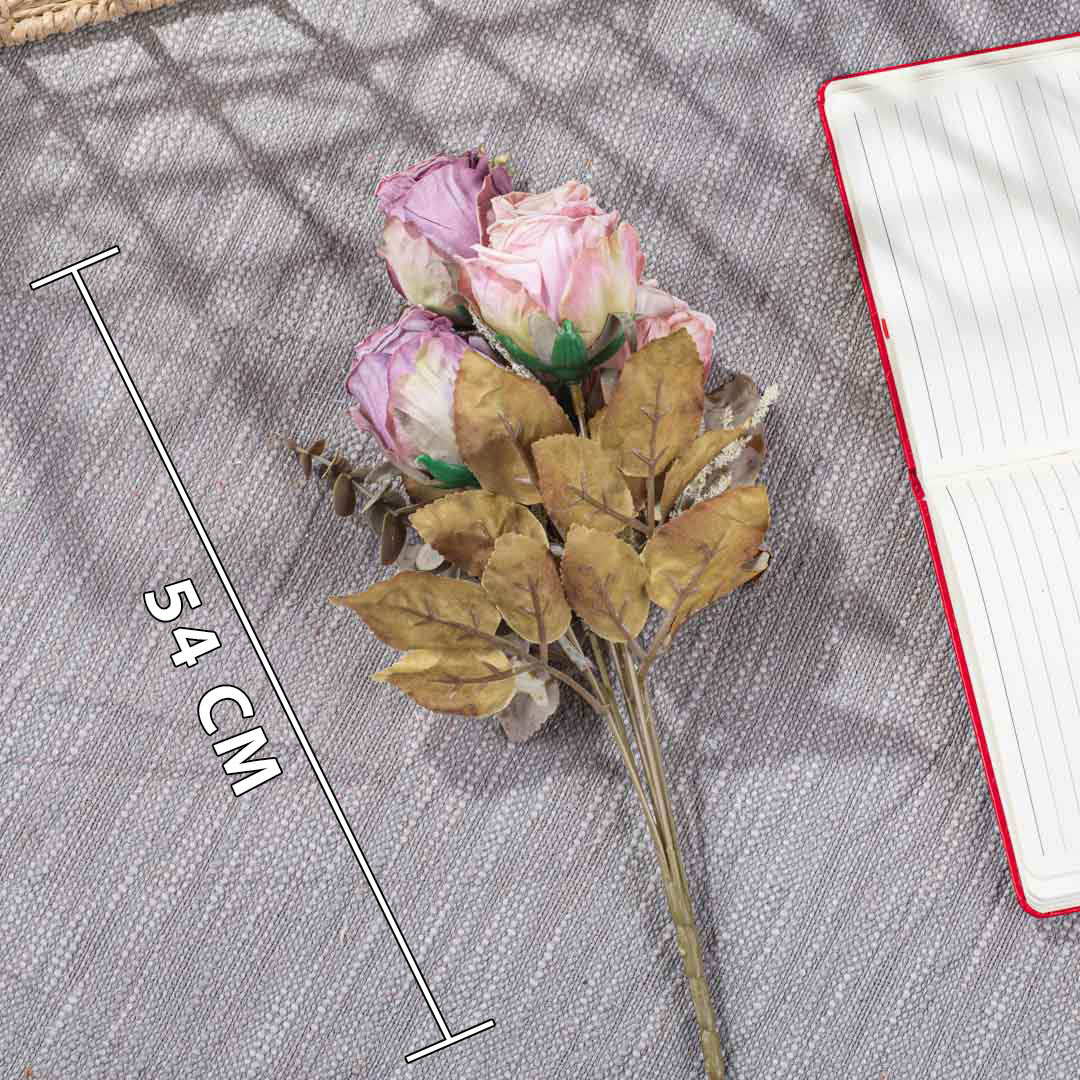 PinkViolet Artificial Flower Bunch – 54cm PVC &amp; Nylon