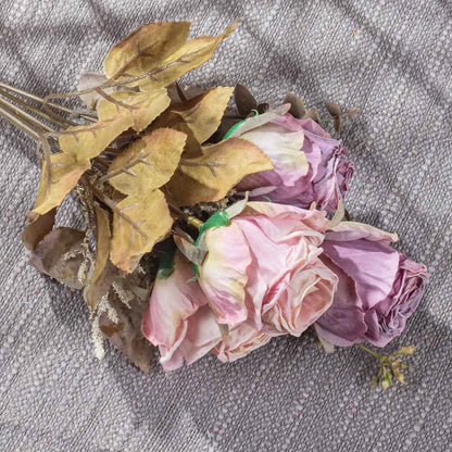 PinkViolet Artificial Flower Bunch – 54cm PVC &amp; Nylon