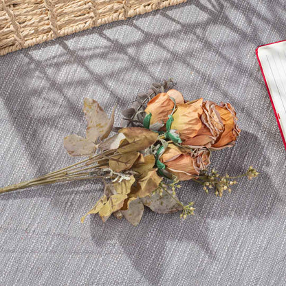 Yellow Artificial Rose Bunch – 54cm PVC &amp; Nylon