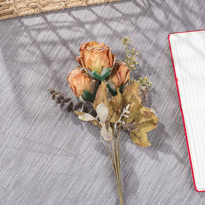 Yellow Artificial Rose Bunch – 54cm PVC &amp; Nylon