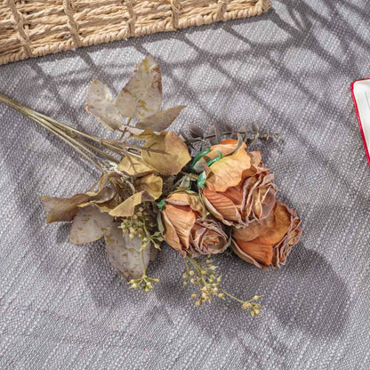 Yellow Artificial Rose Bunch – 54cm PVC &amp; Nylon