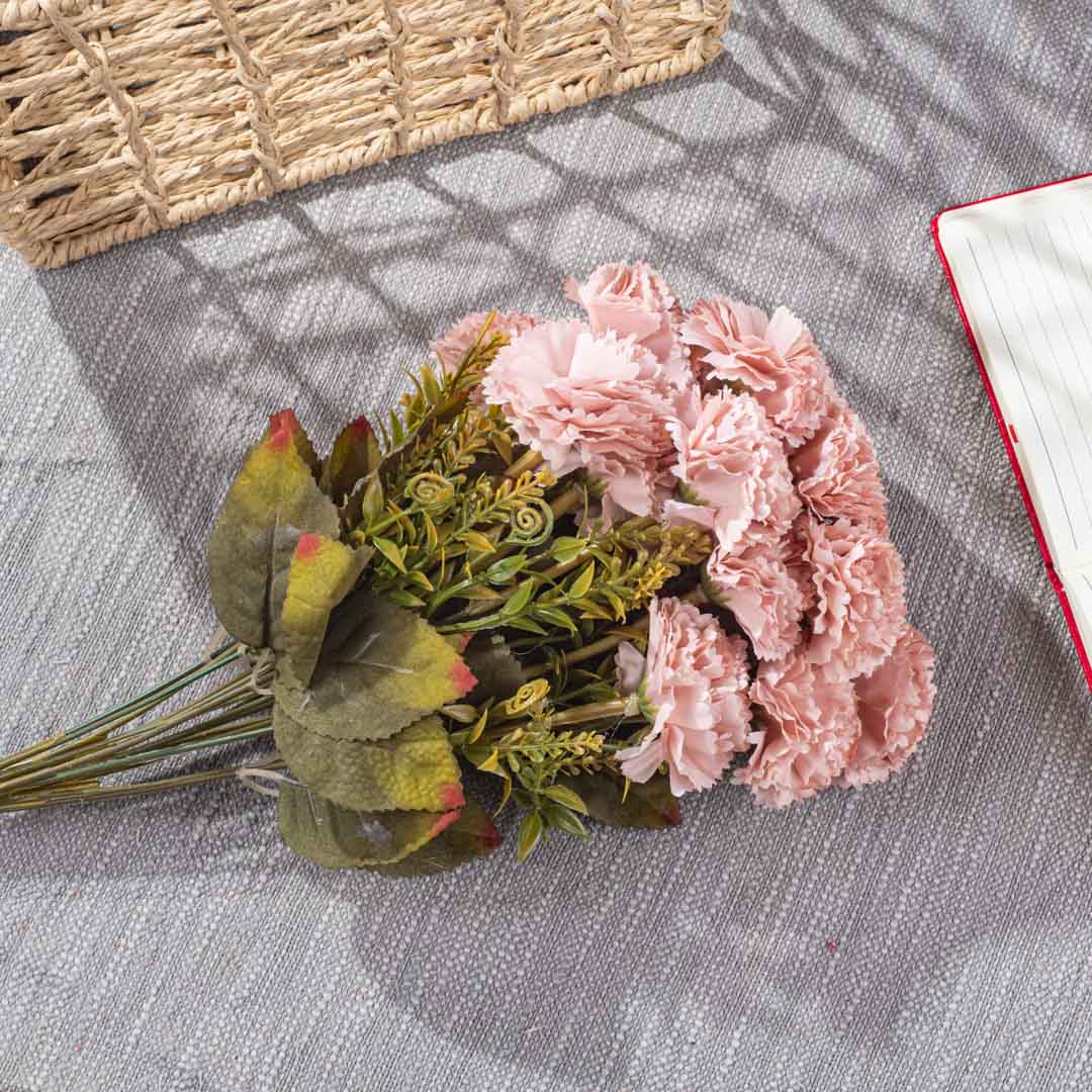 Peach Artificial Flower Bunch – 45cm PVC &amp; Nylon