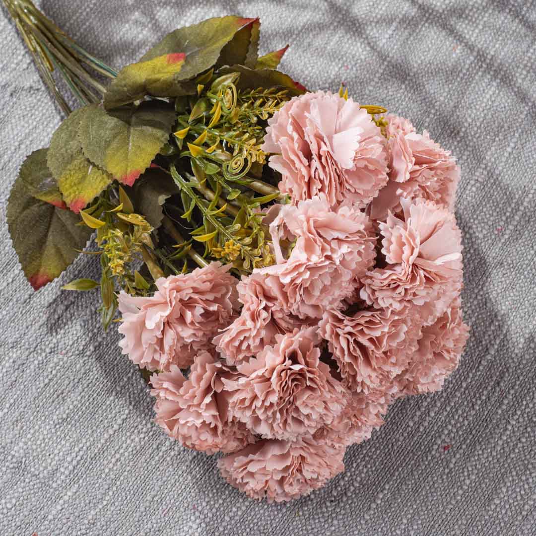 Peach Artificial Flower Bunch – 45cm PVC &amp; Nylon